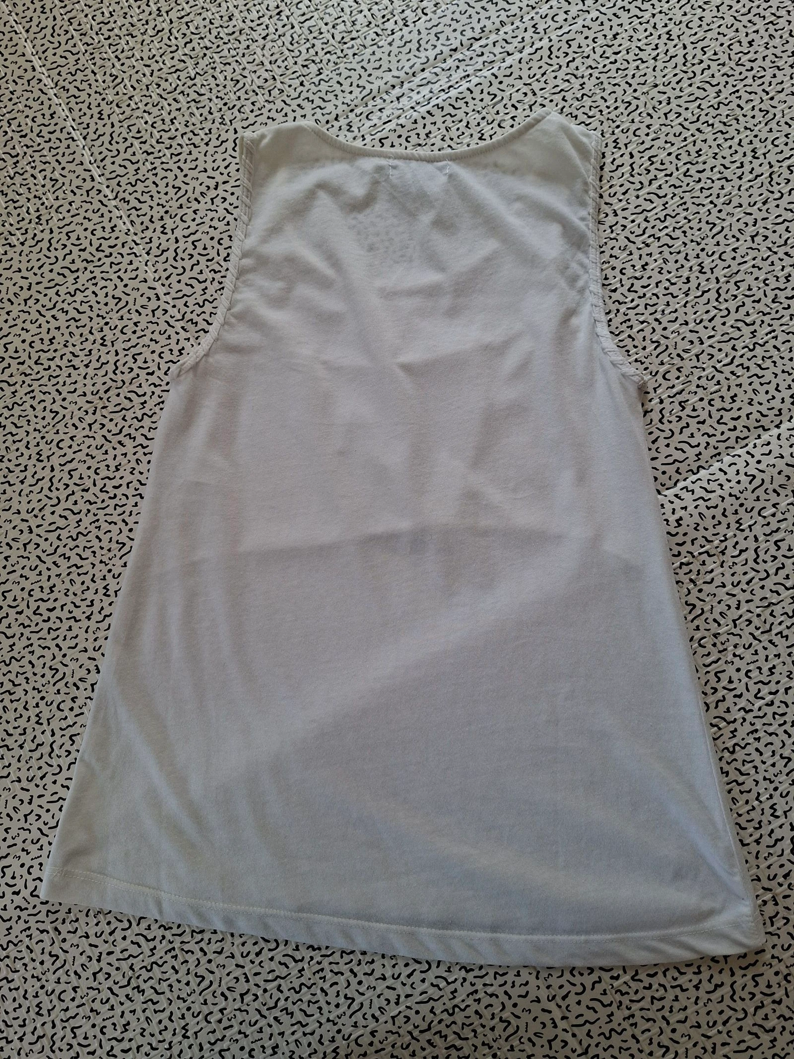 Top sem mangas Kiabi XS 14 anos branco Relax And Chill bordado dourado para menina verão – photo 4